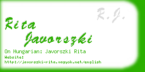 rita javorszki business card